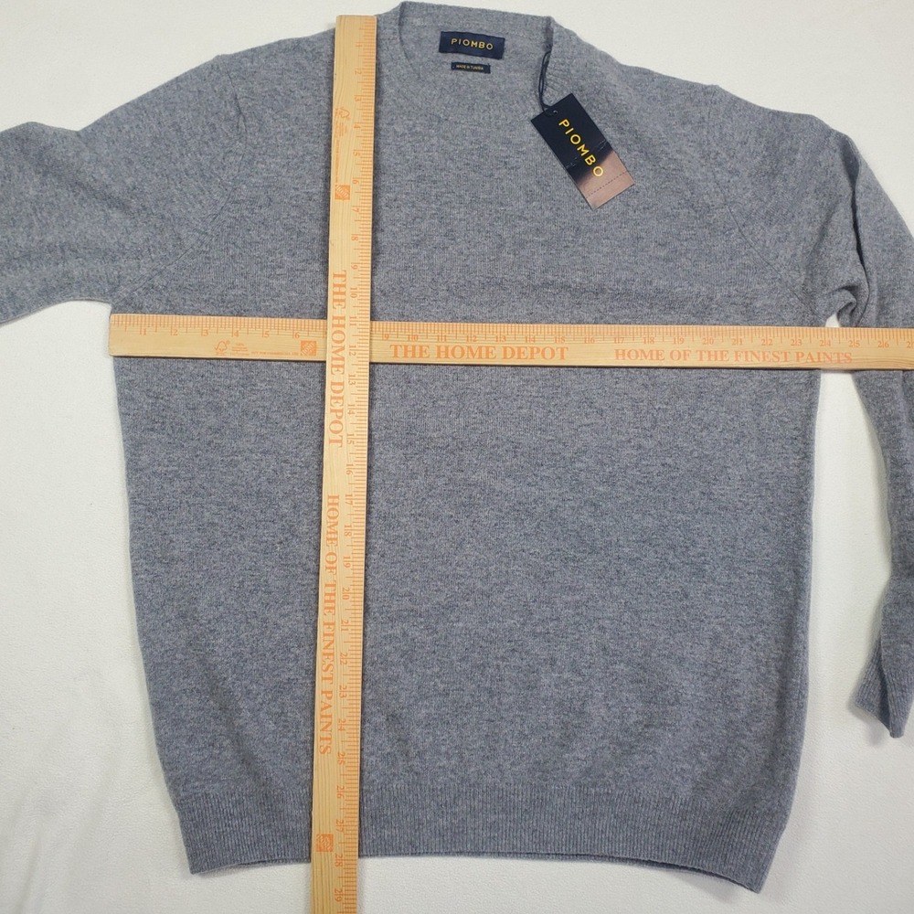 PIOMBO 100%‎ Lambswool Sweater Mens XL Gray Lightweight Knit Quiet Luxury  New - Picture 8 of 9